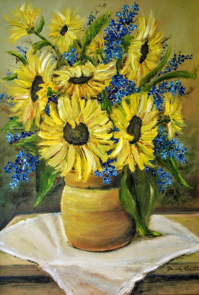 Sunflowers and Blue